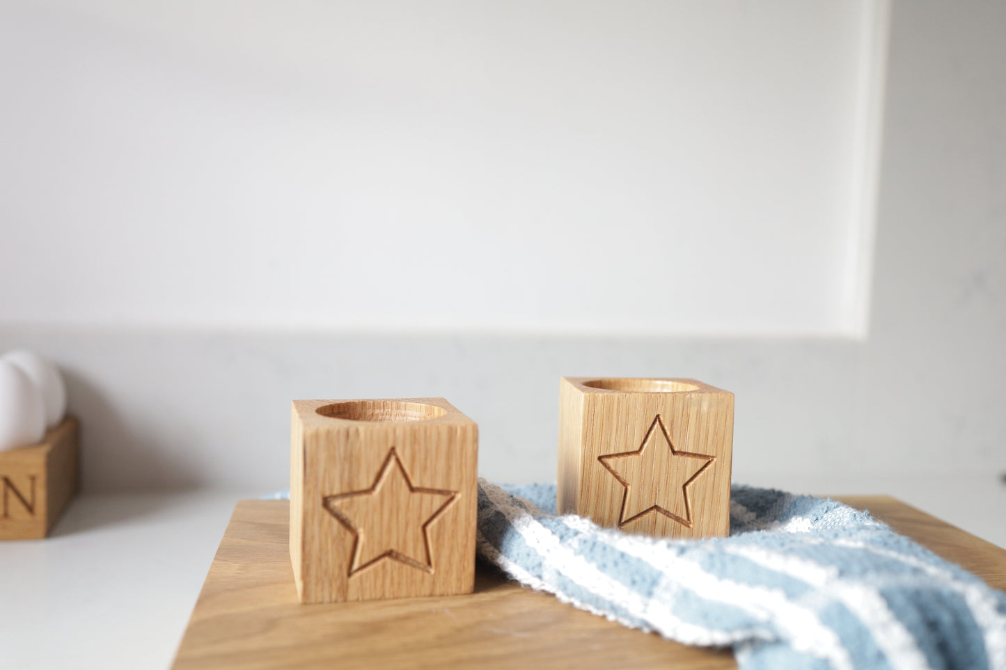 Oak Egg Cup Holder