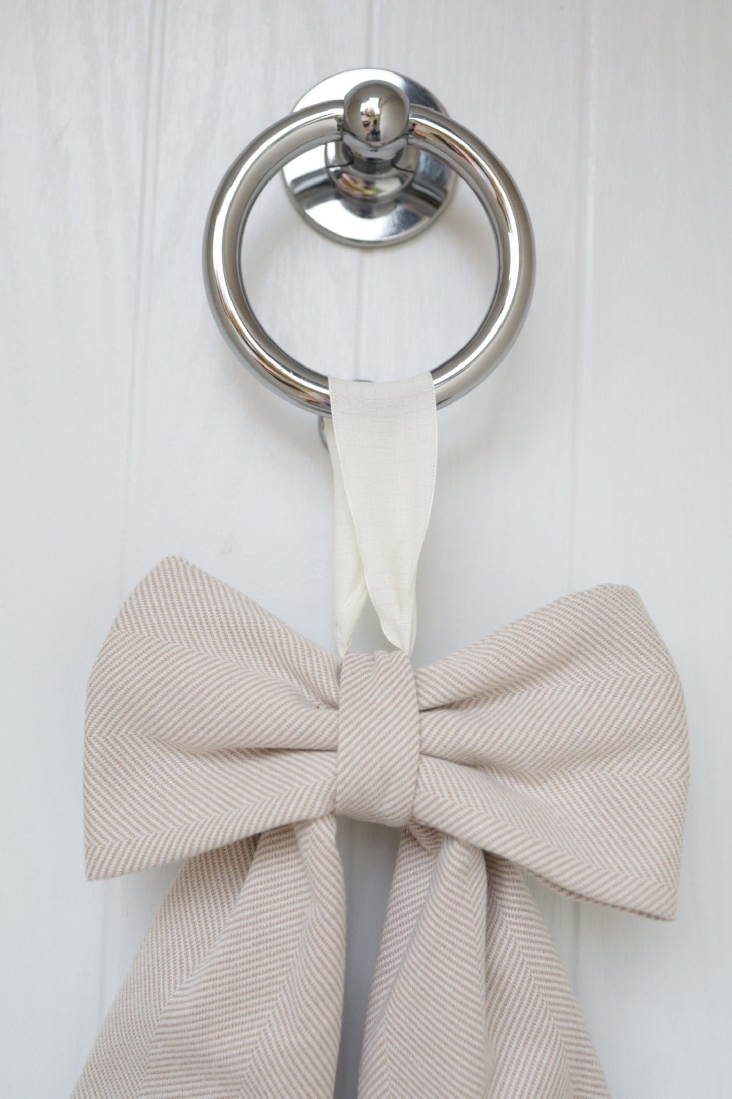 Soft Herringbone Bow  - Millstone