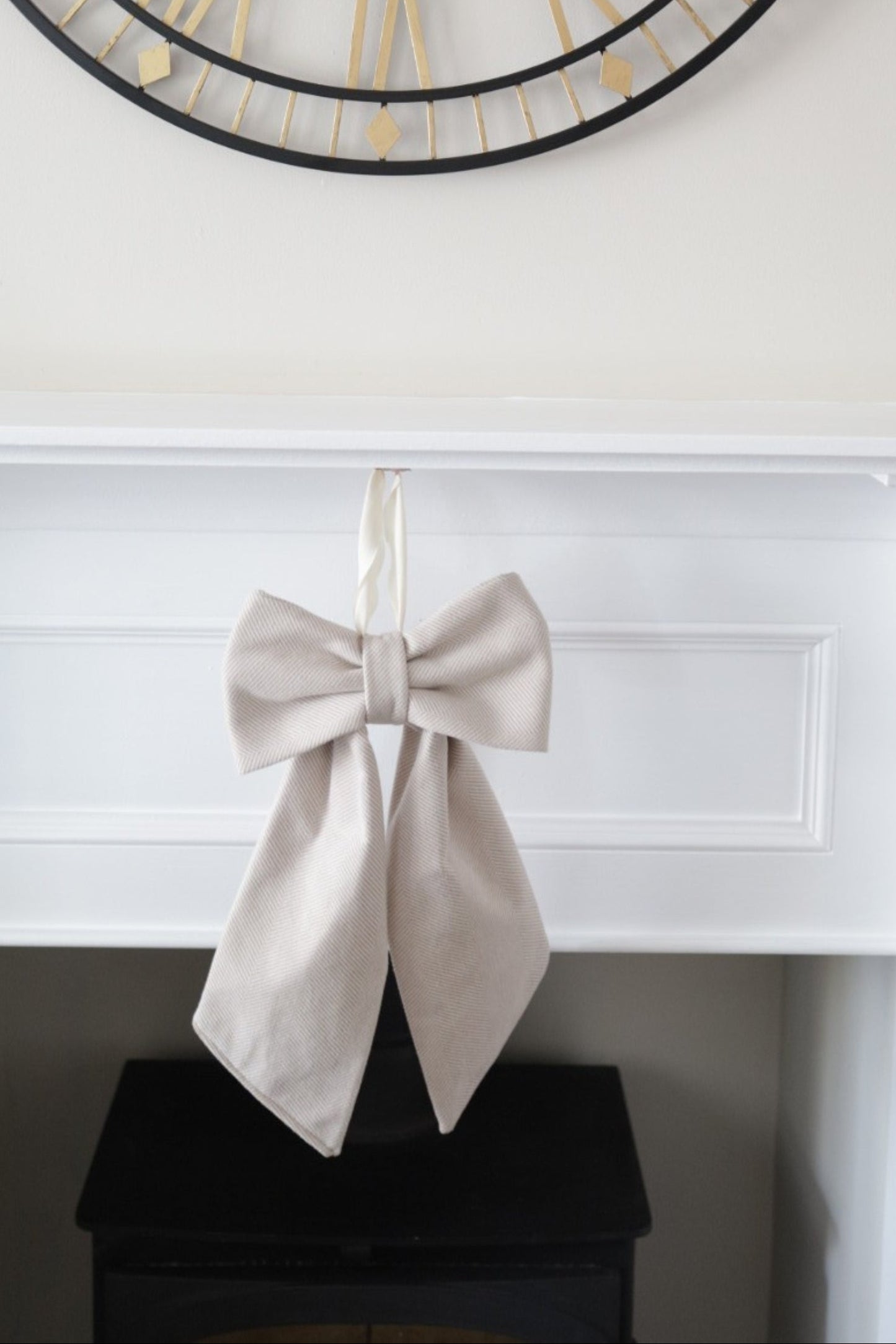 Soft Herringbone Bow  - Millstone