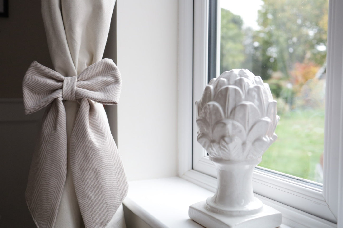 Soft Herringbone Bow  - Millstone