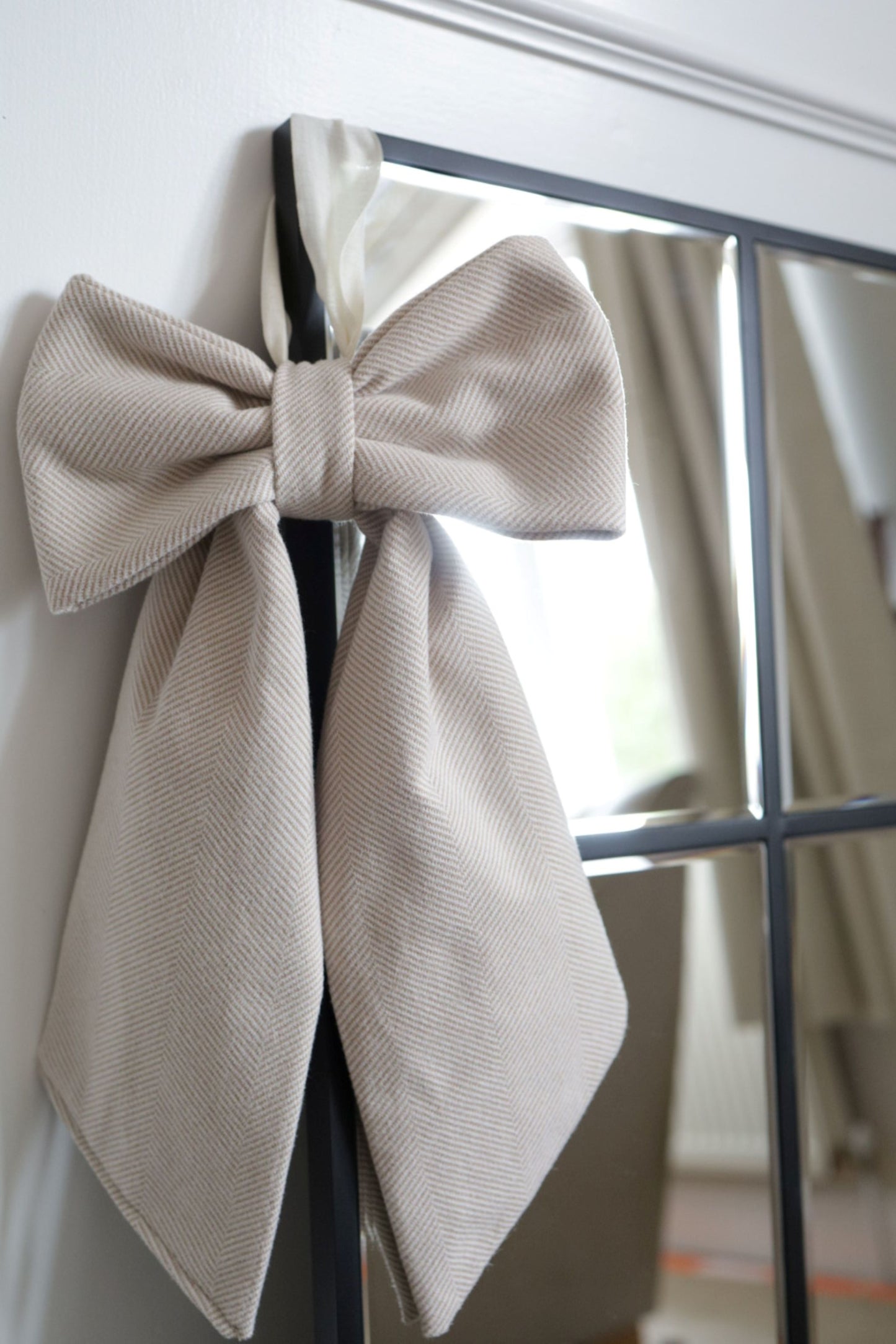 Soft Herringbone Bow  - Millstone