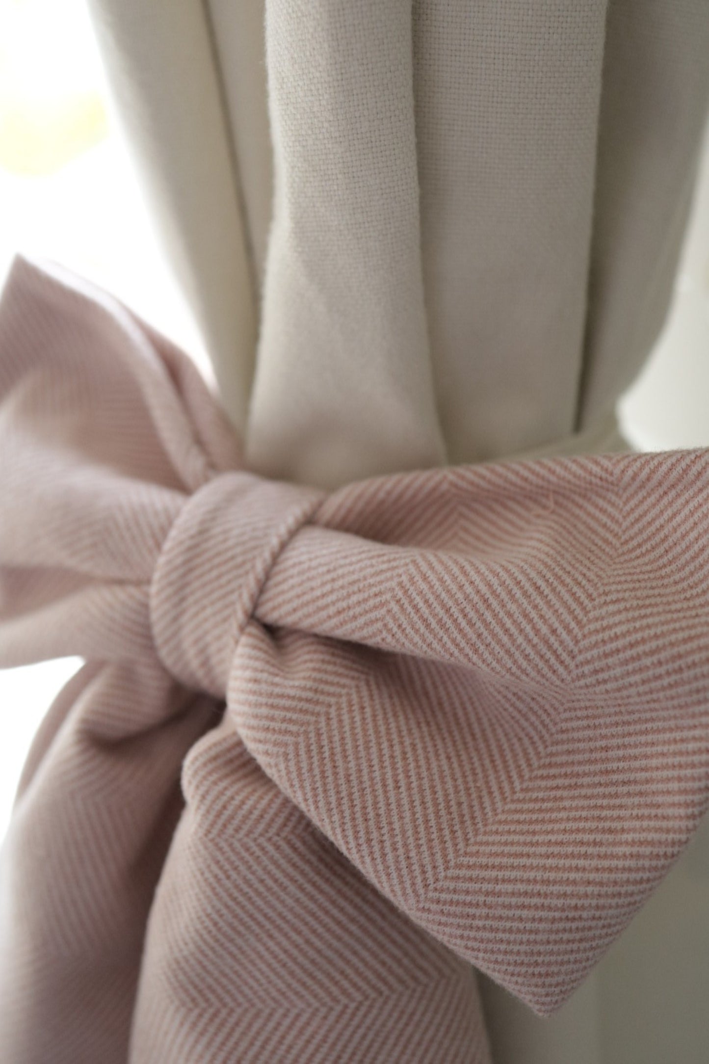 Soft Herringbone Decorative Bow - Rose