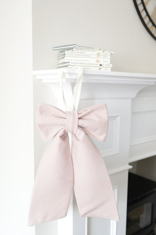 Soft Herringbone Decorative Bow - Rose